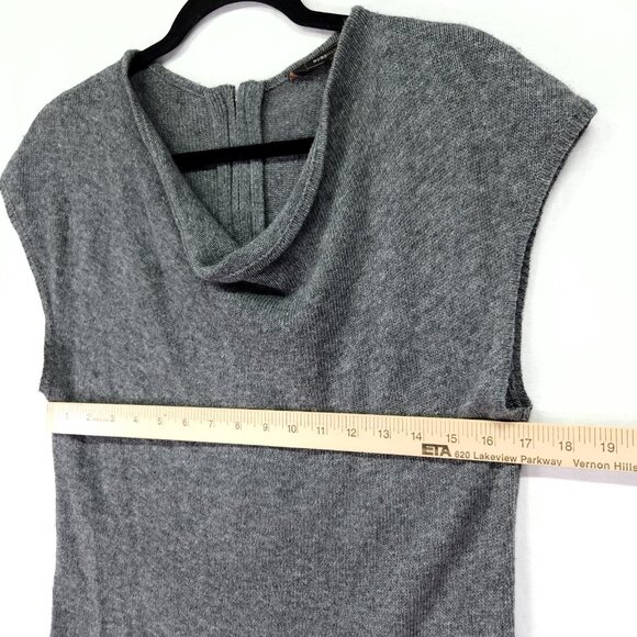 Bcbgmaxazria Wool Cashmere Sweater Dress Size Medium Cowl Neck Sleeveless Gray - Picture 3 of 11